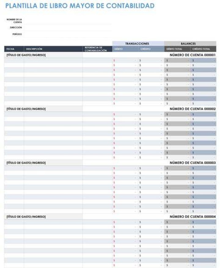 Como elaborar libro mayor en Excel?