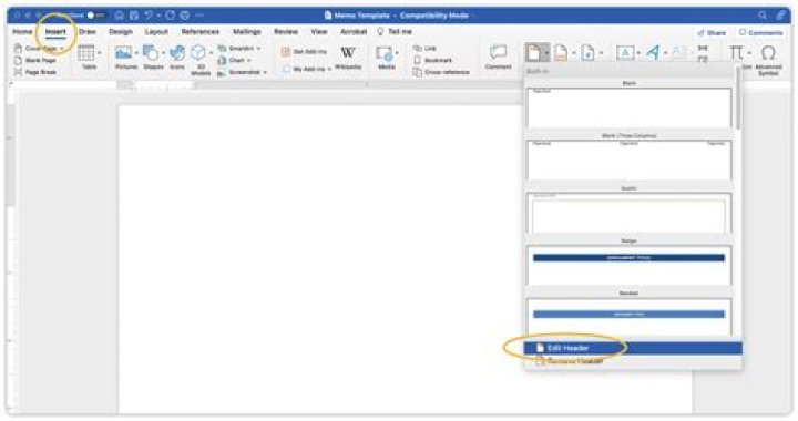 How do I change the Header icon in Word?