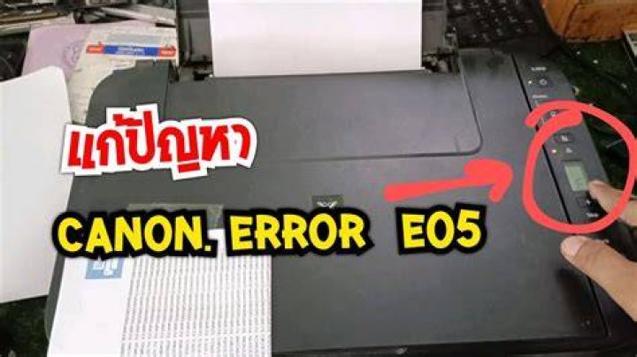 How do I fix E05 error on my Canon printer?