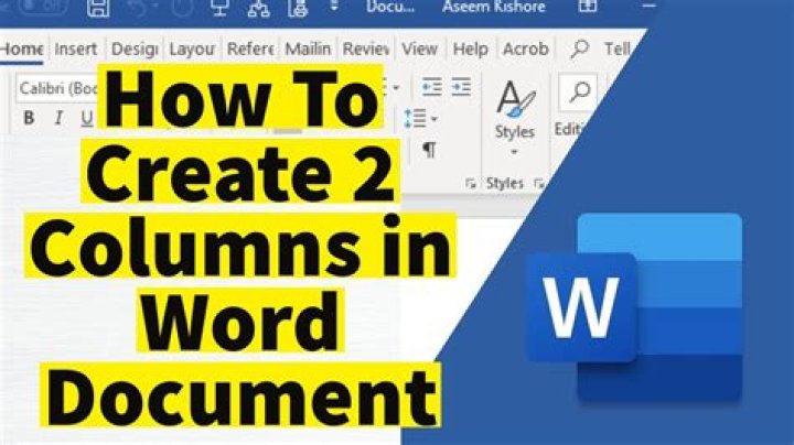 How do I make a two column table in Word?