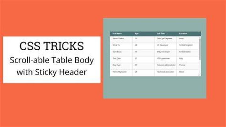 How do I make my table body scrollable?