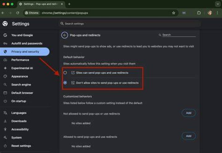 How do I stop Facebook pop ups on Chrome?
