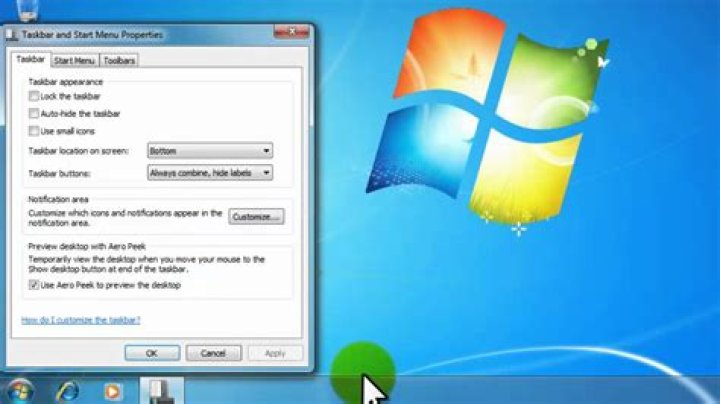 How do I turn off auto-hide taskbar Windows 7?
