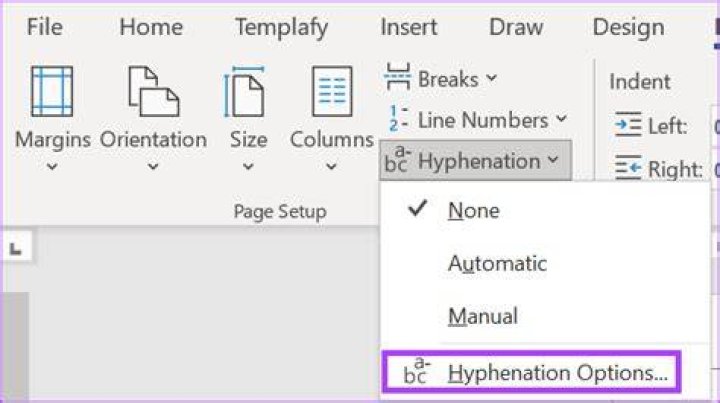 How do I turn on Hyphenation in Word?