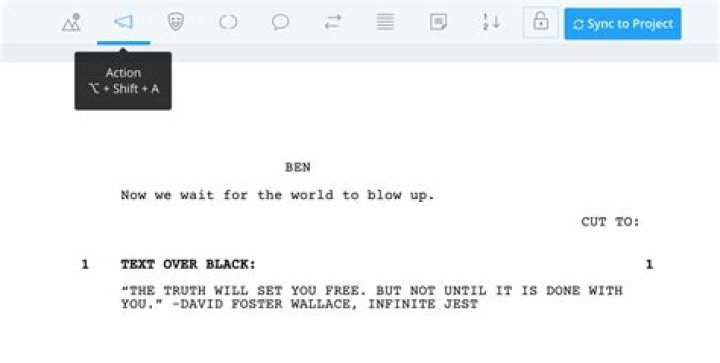 How do you format text on screen in a screenplay?