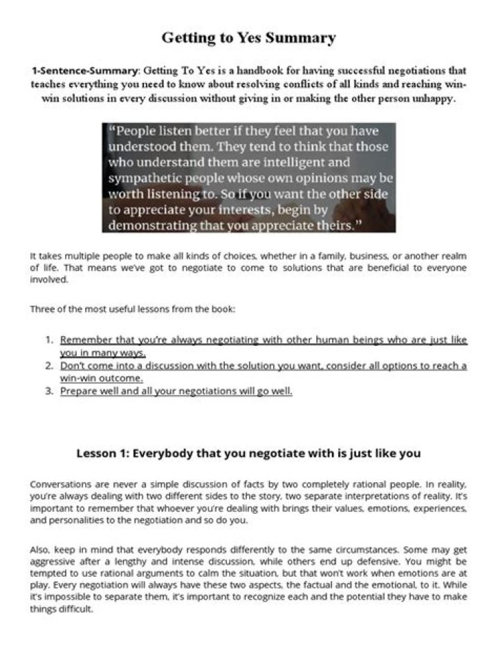 How do you get to yes summary?