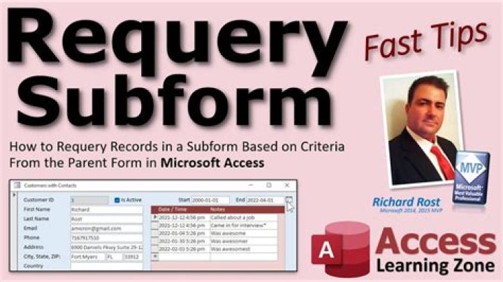 How do you refresh a subform in Access?