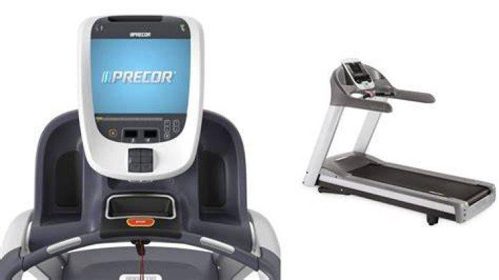 How do you scan channels on a Precor treadmill?
