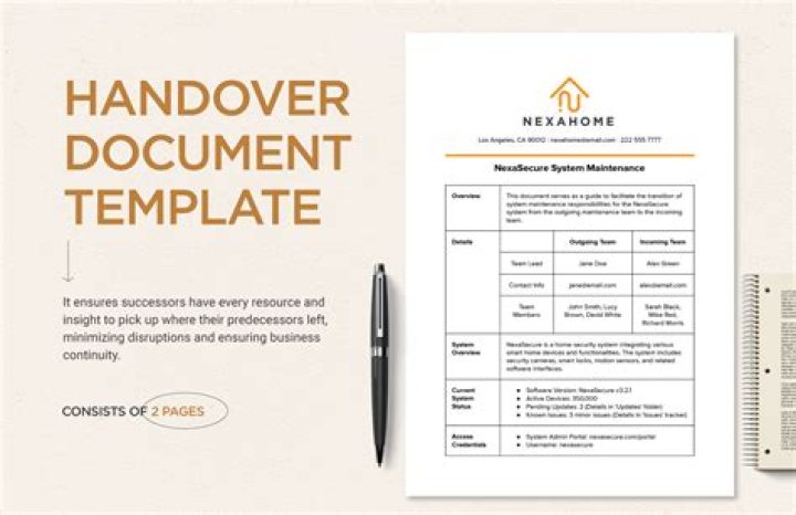 How do you structure a handover document?