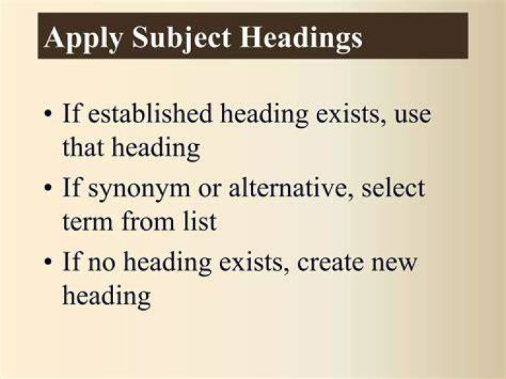 How do you use Sears list subject heading?