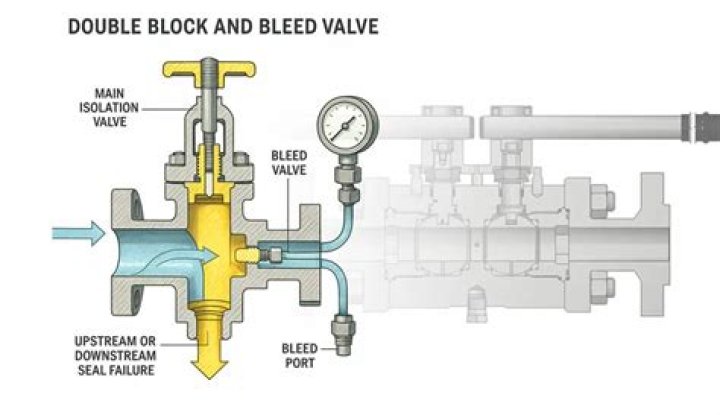 How does a double block bleed valve work?