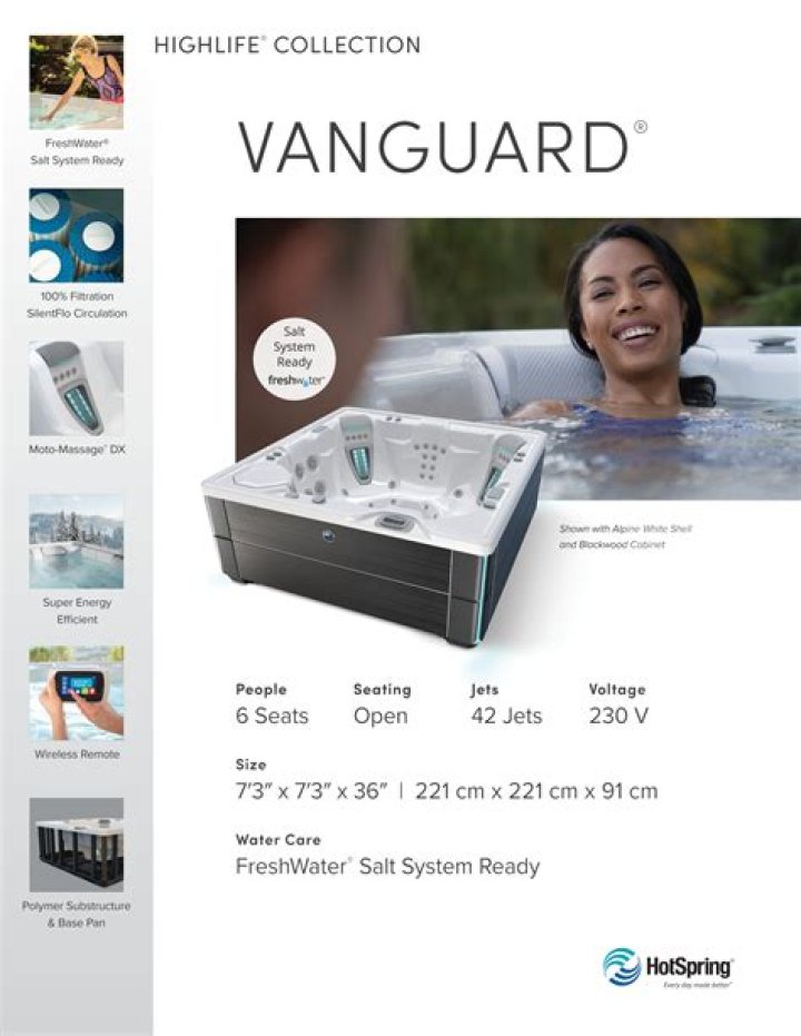 How much is a hot spring Vanguard spa?