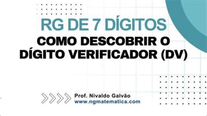 Tem RG com 7 digitos?