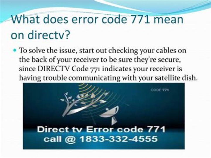What does error code 772 mean on DIRECTV?