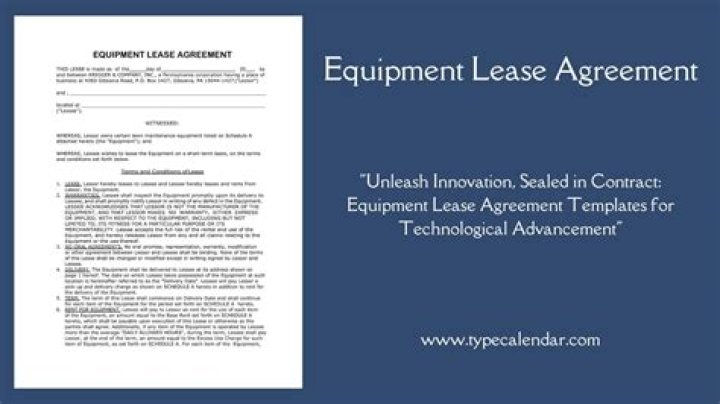What equipment can be leased?