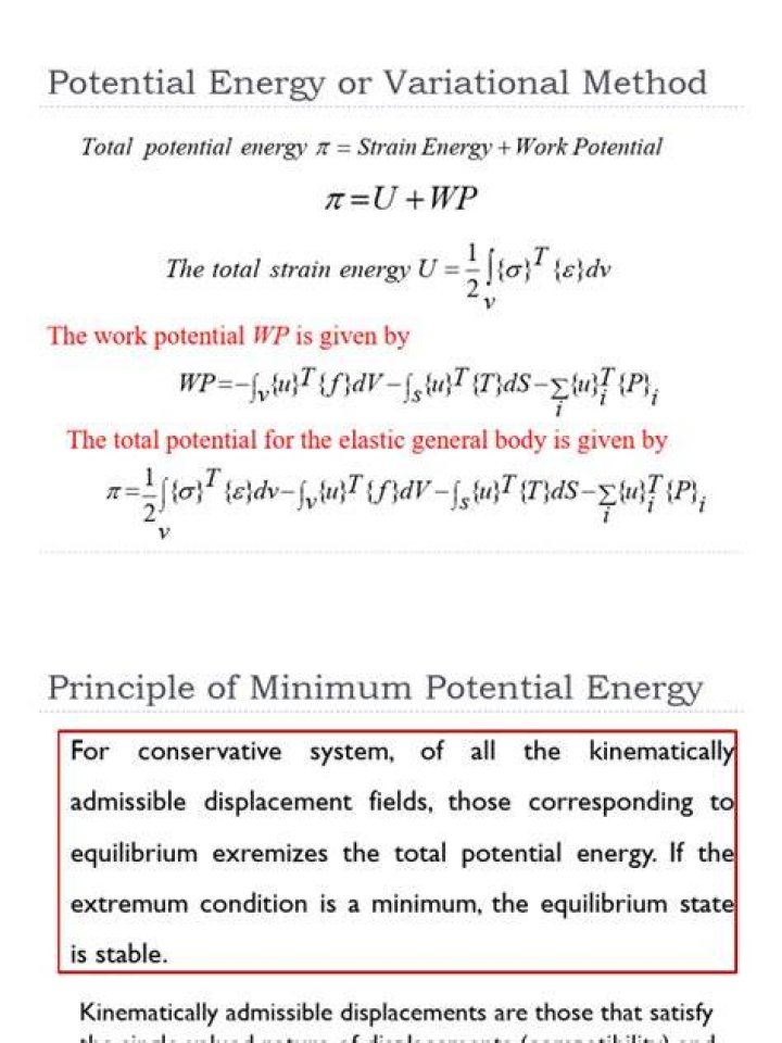 What is meant by minimum potential energy?