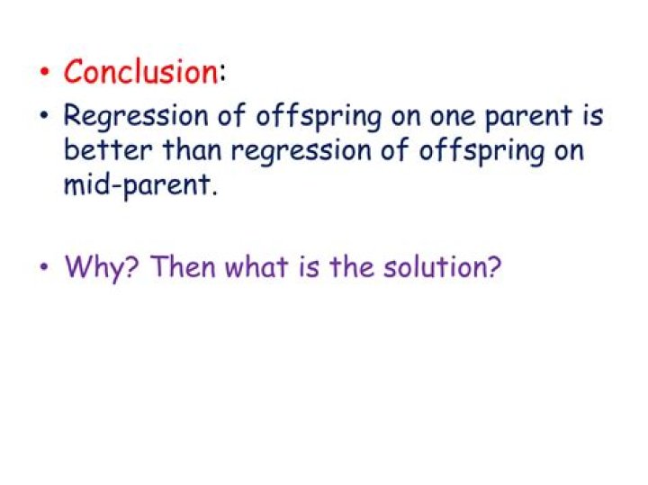 What is offspring parent regression?
