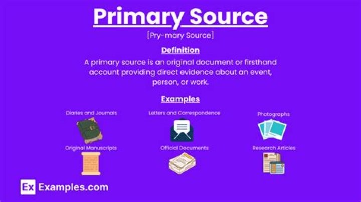 What is primary source and examples?