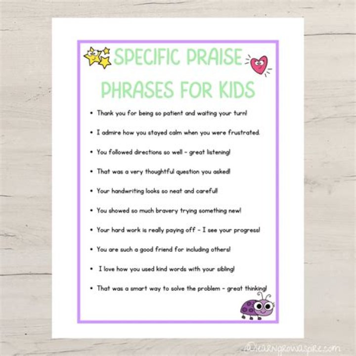What is specific praise?