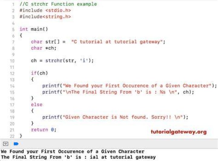 What is Strchr used for?