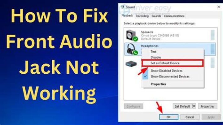 Why is my audio jack not working?
